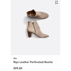 MIA Riya Leather Perforated Bootie